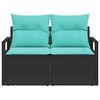 vidaXL Garden Sofa with Cushion 47.24 x 24.41 x 27.17 in Poly Rattan