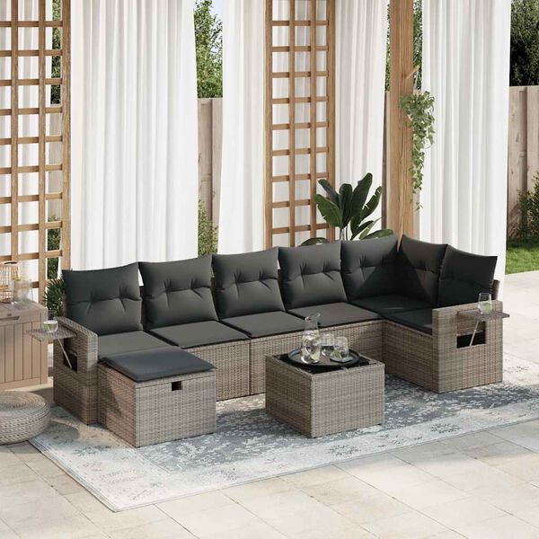 vidaXL Garden Sofa Set Grey