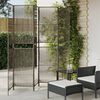 vidaXL Room Divider 6 Panels Gray Poly Rattan