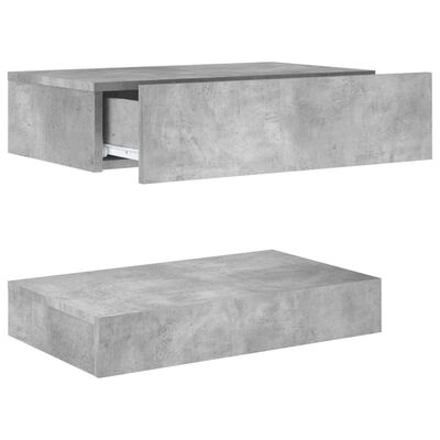 vidaXL TV Stand with LED Lights Concrete Gray 23.6"x13.8"