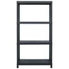 vidaXL Storage Shelf Rack Black 220.5 lb 23.6"x11.8"x54.3" Plastic