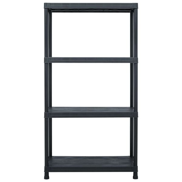 vidaXL Storage Shelf Rack Black 220.5 lb 23.6"x11.8"x54.3" Plastic