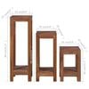vidaXL Plant Stand Set of 3 Natural Teak Solid Teak Wood