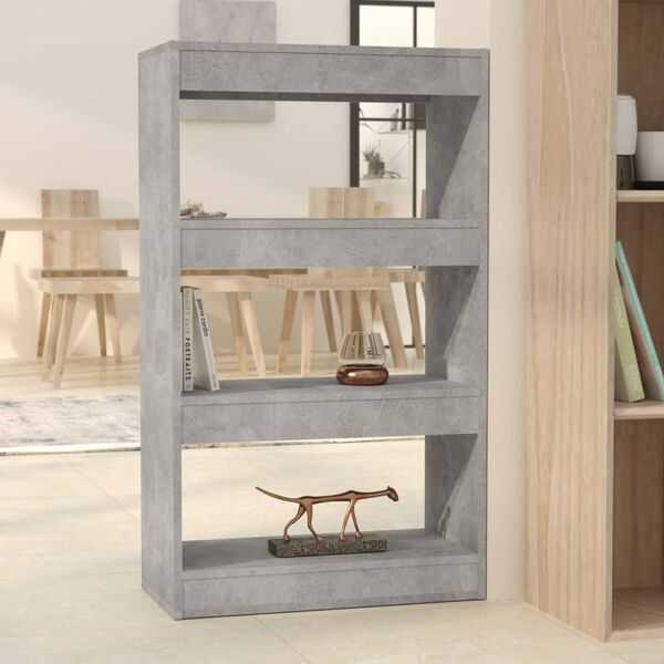 vidaXL Book Cabinet Concrete grey Engineered wood Medium Book Cabinet