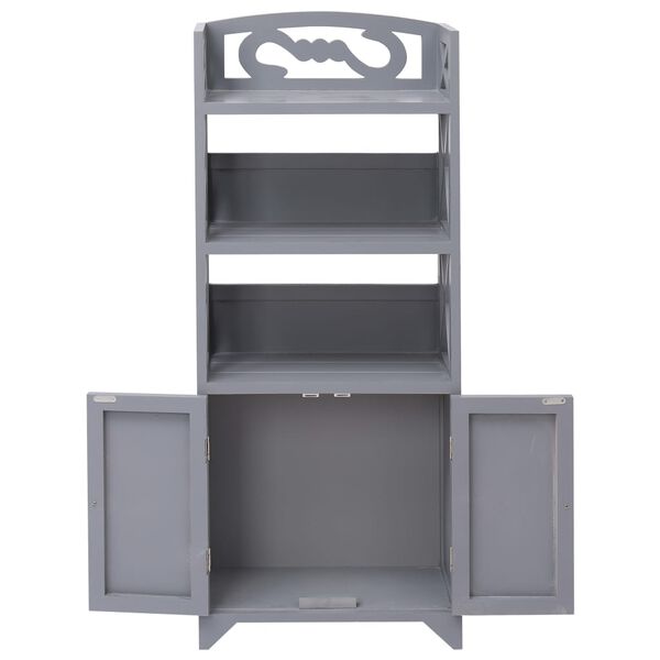 vidaXL Bathroom Cabinet Grey Paulownia wood and MDF Medium