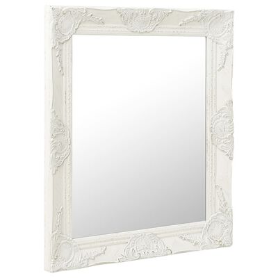 vidaXL Wall Mirror Baroque Style 19.7"x23.6" White