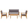 vidaXL Garden Sofa Set 4 pcs Brown 47.24 x 25.79 x 31.10 in