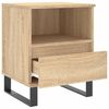 vidaXL Bedside Cabinet Sonoma Oak Engineered Wood, Metal Bedside Cabinet
