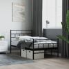 vidaXL Metal Bed Frame Black Powder-Coated Steel Twin Metal Bed Frame