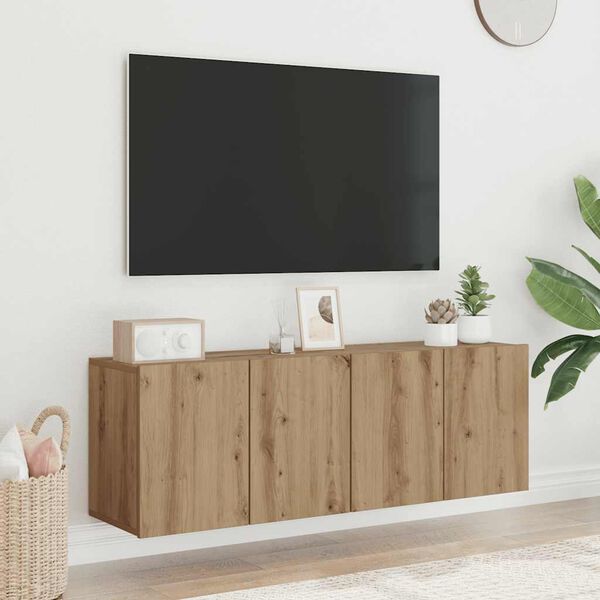 vidaXL TV Cabinet Set of 2 Artisan Oak Engineered wood Medium