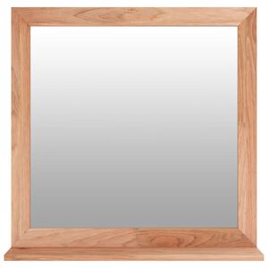 vidaXL Wall Mirror Walnut Solid walnut wood, glass 21.7 x 21.7 in