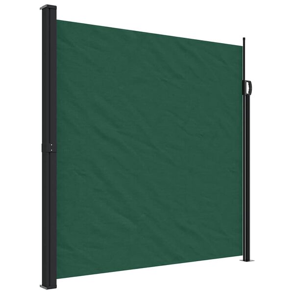 vidaXL Retractable Side Awning Dark green