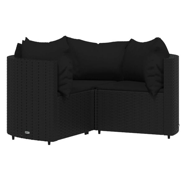 vidaXL Patio Lounge Set Set of 4 Black