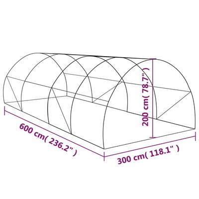 vidaXL Greenhouse 193.8 ft² 236.2"x118.1"x78.7"