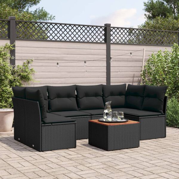 vidaXL Garden Sofa Set Black PE rattan Large Modular Garden Sofa Set
