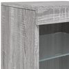 vidaXL Sideboard with LED Lights Gray Sonoma 63.8"x14.6"x26.4"