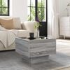 vidaXL Side Table Grey Sonoma Engineered Wood, Glass 15.7 x 15.7 x 11.8 in
