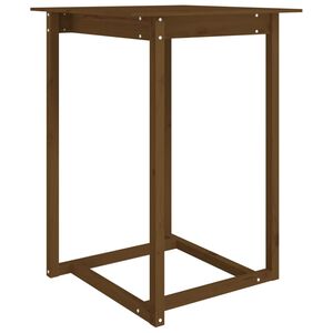 vidaXL Bar Table Honey Brown Solid Pine Wood Durable Bar Table Square