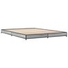 vidaXL Bed Frame Grey Sonoma Engineered wood, Steel Double Durable