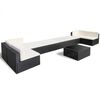 vidaXL 9 Piece Patio Lounge Set with Cushions Poly Rattan Black