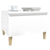vidaXL Side Table High gloss white Engineered wood, solid eucalyptus wood