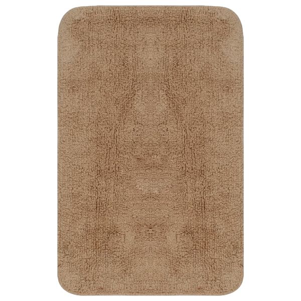 vidaXL Bath Mat Set Beige 100% cotton 24.8 x 36.6 in, 17.3 x 20.5 in