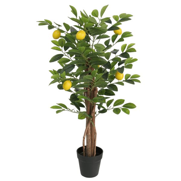 vidaXL Artificial Lemon Tree Green and Yellow