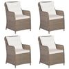 vidaXL Garden Dining Set Brown, Cream, Black