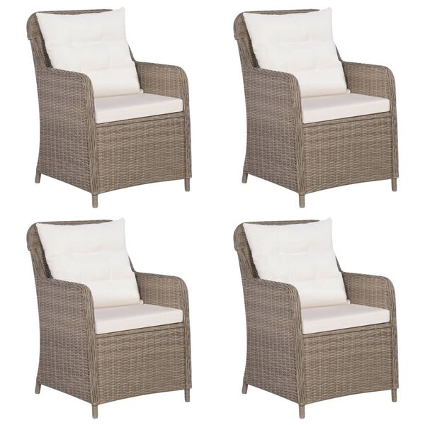 vidaXL Garden Dining Set Brown, Cream, Black