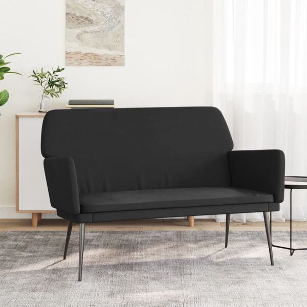 vidaXL Bench Black Velvet (100% polyester), metal, plywood Medium Bench