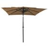 vidaXL Parasol Taupe Polyester, powder-coated aluminum 8.2x8.2 ft