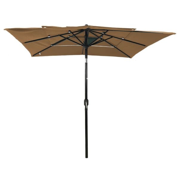 vidaXL Parasol Taupe Polyester, powder-coated aluminum 8.2x8.2 ft