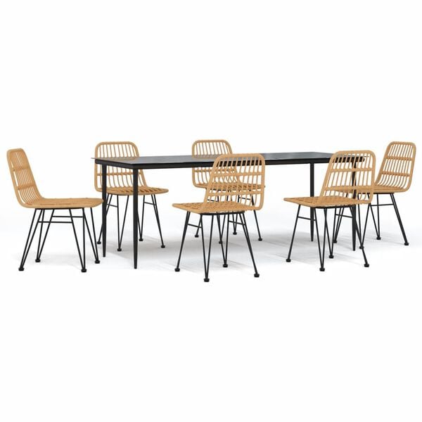 vidaXL Garden Dining Set Black