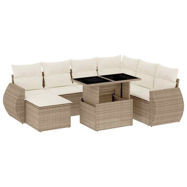 vidaXL Garden Sofa Set Beige
