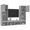 vidaXL 5 Piece TV Wall Units with LED Concrete Gray Engineered Wood