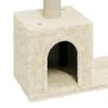 vidaXL Cat Tree Cream Engineered wood, plush, sisal Medium Cat Tree
