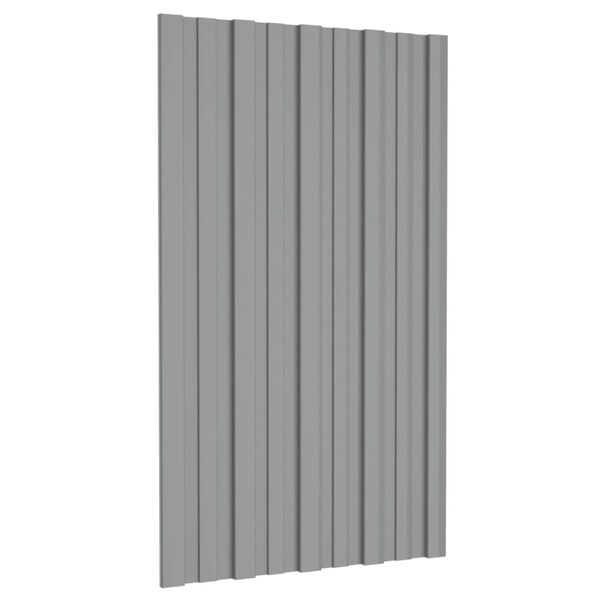 vidaXL Roof Panels 36 pcs Galvanised Steel Grey 31.5x17.7"