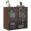 vidaXL Wall Cabinet Brown Oak Engineered Wood, Glass 26.8 x 14.6 x 27.0 in