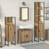 vidaXL Bathroom Furniture Set with Door 4 pcs Brown 33 x 33 x 185.5 cm