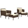 vidaXL Patio Lounge Set Brown Poly Rattan Medium Durable