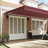 vidaXL Retractable Awning Burgundy Powder-coated aluminum Large