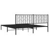 vidaXL Bed Frame Black Powder-Coated Steel Double Bed Frame