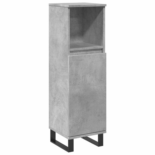 vidaXL Bathroom Cabinet Concrete gray Engineered wood, iron Tall