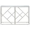 vidaXL Console Table Silver, White Stainless Steel, Tempered Glass