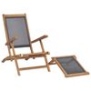 vidaXL Deck Chair Black Solid Teak Wood 59.8 in x 23.6 in x 35.4 in