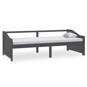 vidaXL Day Bed Dark Grey Solid Pinewood 35.4x78.7in