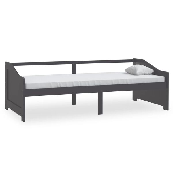vidaXL Day Bed Dark Grey Solid Pinewood 35.4x78.7in