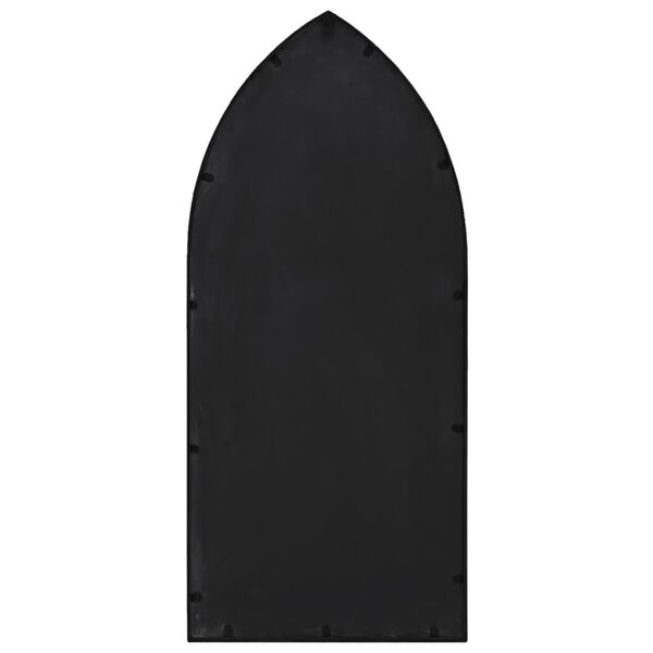 vidaXL Garden Mirror Black Iron, Glass 27.6 x 11.8 in Decorative Inlays