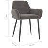 vidaXL Dining Chair Set of 4 Dark Grey Velvet (100% polyester), metal