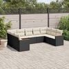 vidaXL 9 Piece Patio Sofa Set with Cushions Black Poly Rattan